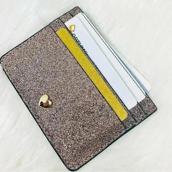 Pink Glitter Card Case Wallet - Picture 4 of 9